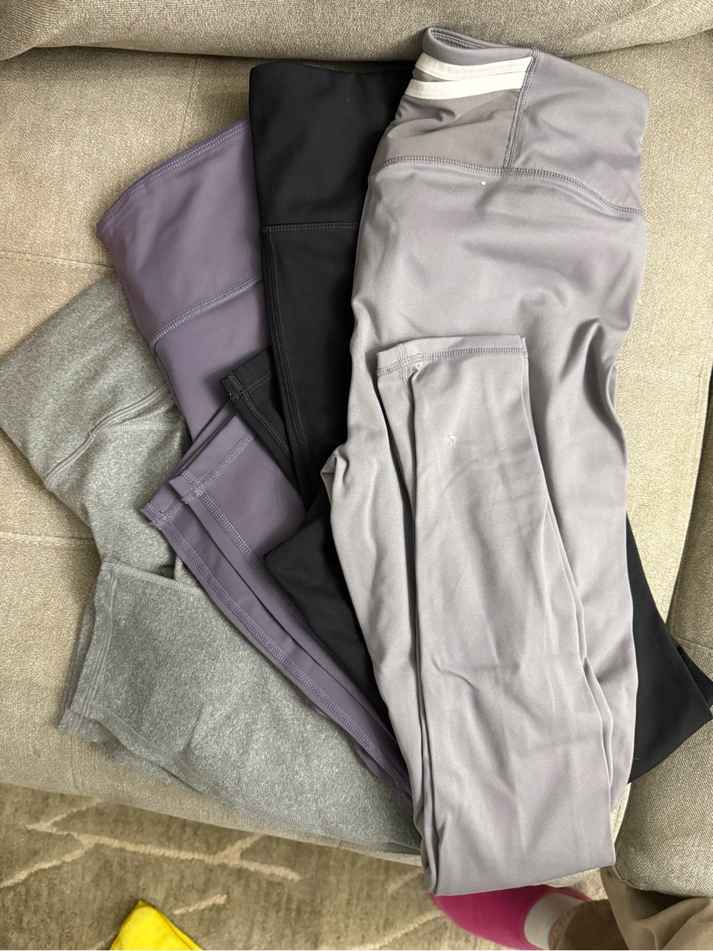 Mixed Activewear Leggings Bundle - Gray, Black, Lavender, Heather Gray
